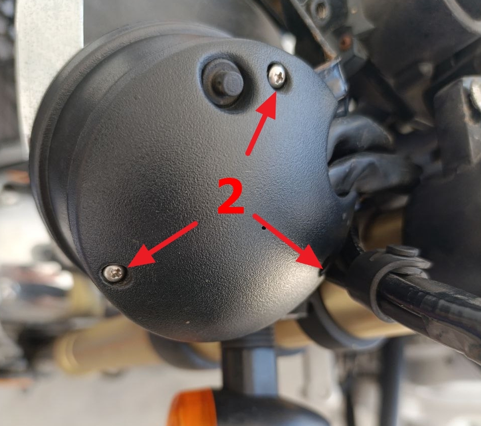 Second step to remove GPX 250 Twin instrument cluster for motorcycle keyless start